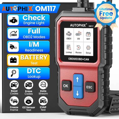 AUTOPHIX OM117汽车OBDII检测仪 汽车启动电池分析工具