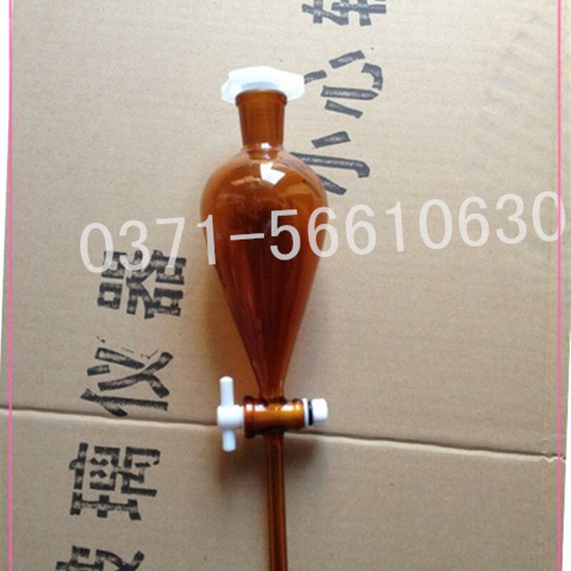 棕色四氟梨形分液漏斗,双四氟节门 规格齐全
