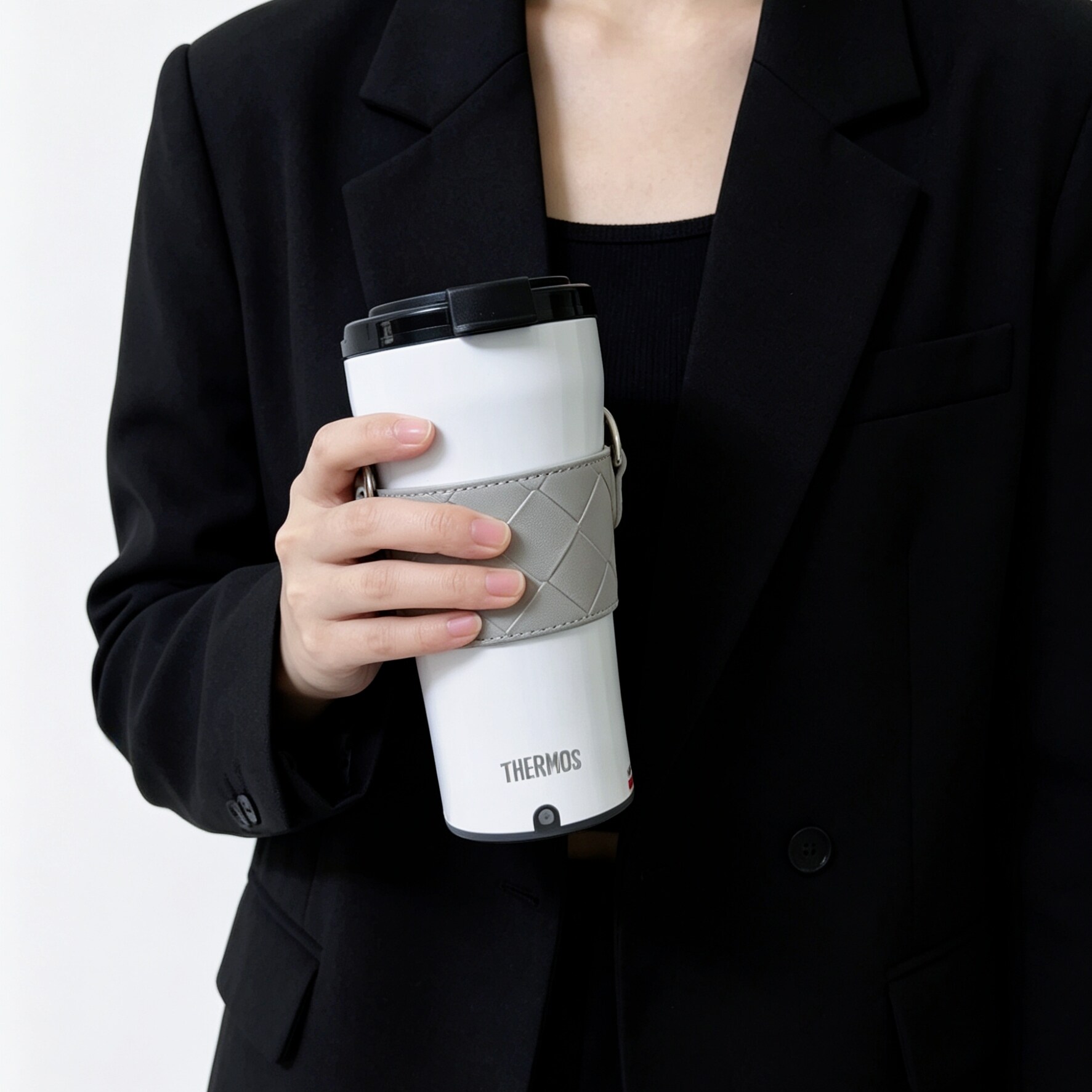 膳魔师搅拌杯保温杯全自动充电磁力咖啡杯防烫广口送杯套智能水杯
