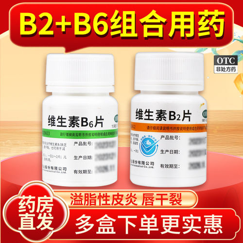 维生素b2片和b6片100片正品官方旗舰店钓鱼补充维生素b族成人儿童