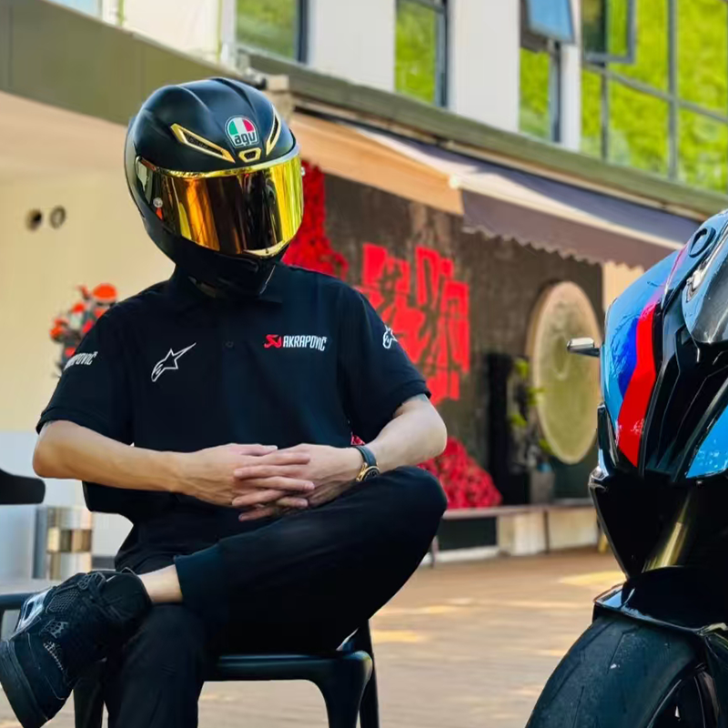 Alpinestars摩托夏季A星天蝎排气T恤速干刺绣Polo短袖机车骑行服