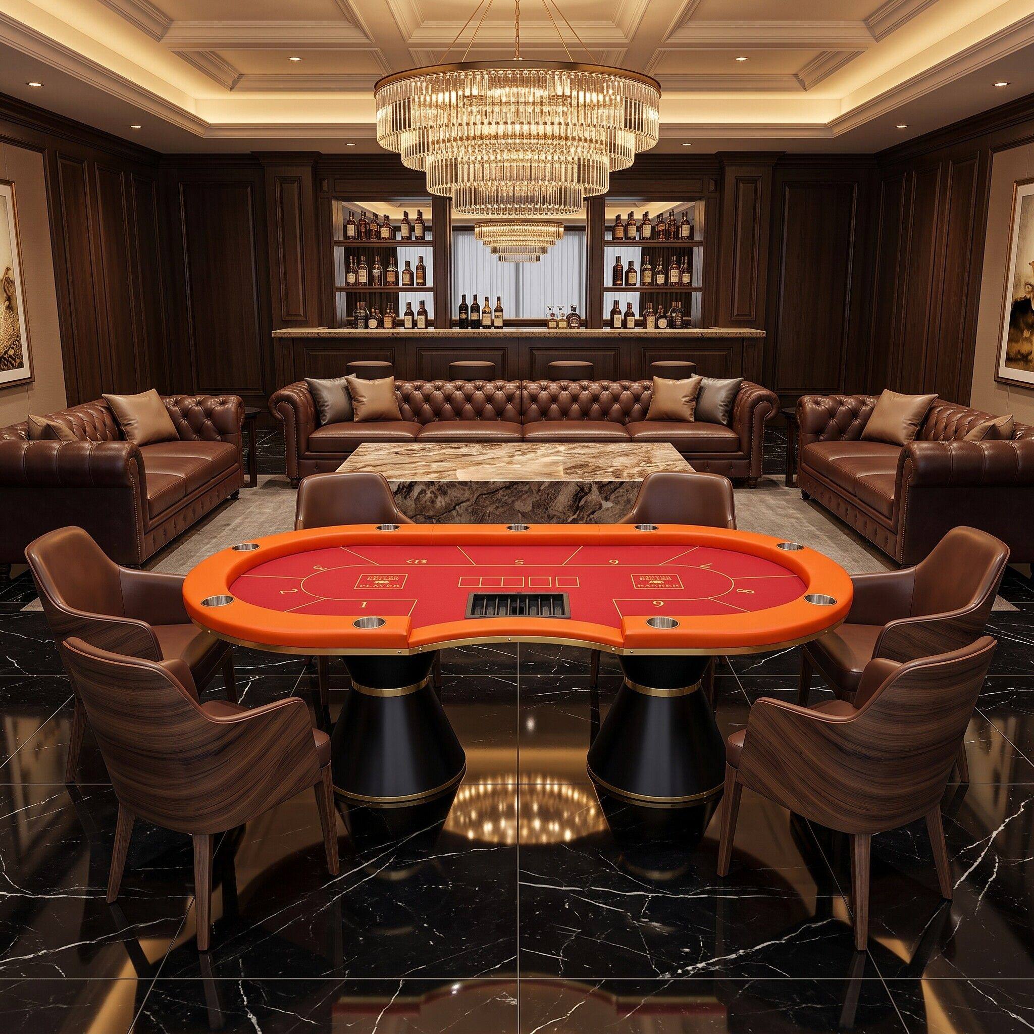 沙漏腿德州扑克棋牌桌带烟灰缸筹码盘休闲牌桌支持定制原工厂直销