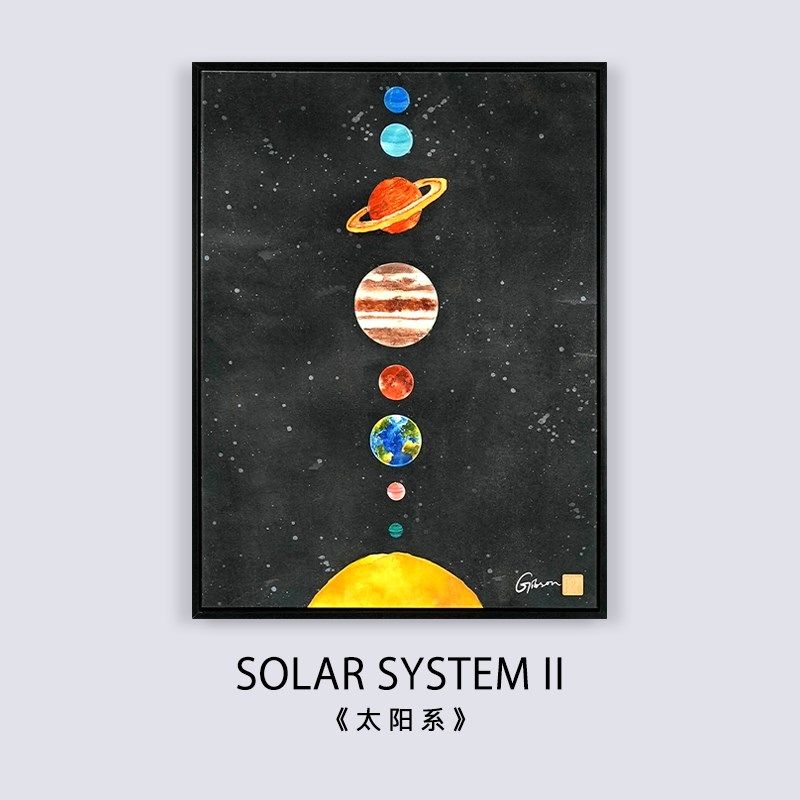 客厅装饰画抽象创意手绘肌理立体星空儿童男孩卧室沙发床头挂画小