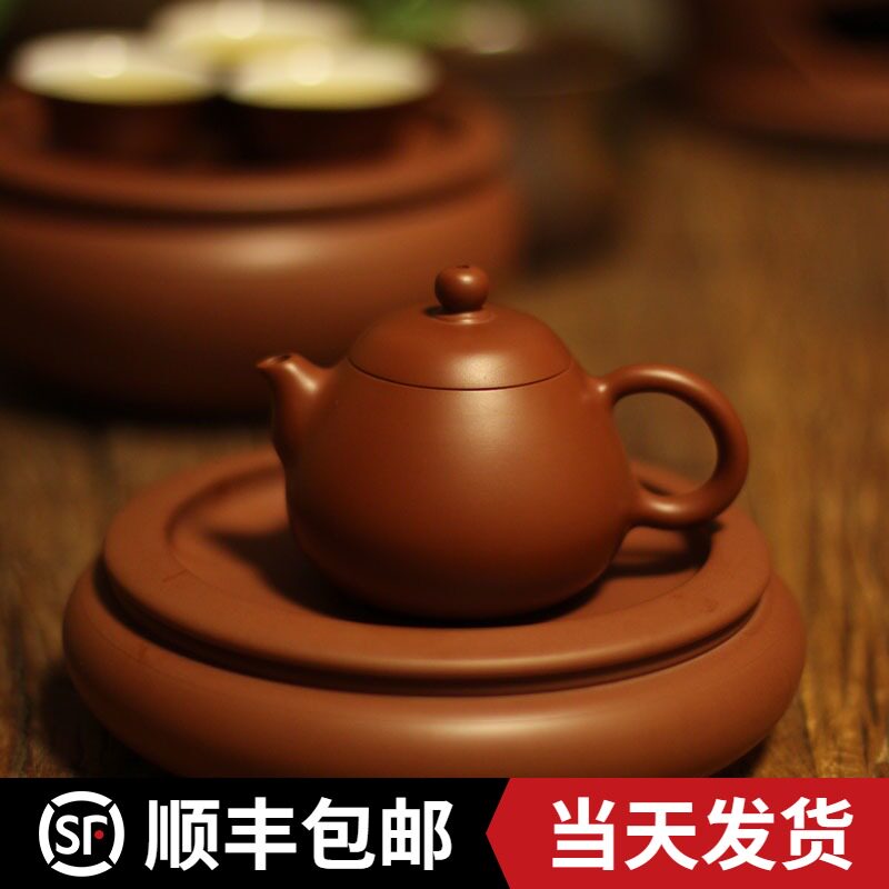 吴洁敏【文旦壶】朱泥原矿纯手拉壶全手工紫砂单人壶小号家用泡茶