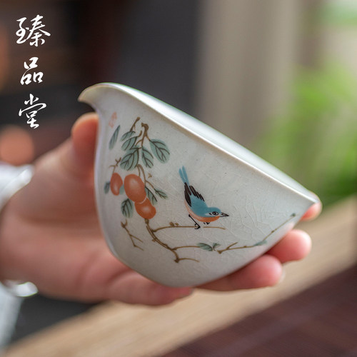 臻品堂 古青釉公杯茶海公道杯陶瓷分茶器仿古开片可养匀杯倒茶器