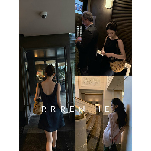 现代极简修身显瘦苎麻精致连衣裙