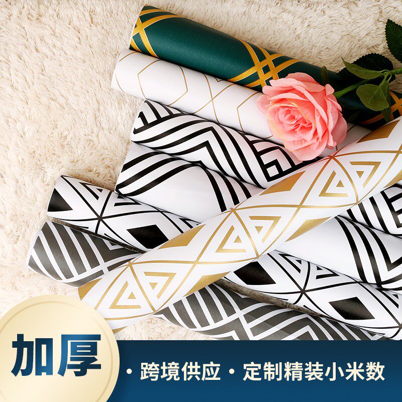 加厚自粘贴纸欧式田园温馨客厅卧室衣柜家用墙面桌纸防水防潮墙纸