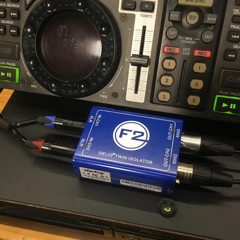 德力F2双通道音频隔离器非平衡转平衡 消除噪声静电流声罗维店铺
