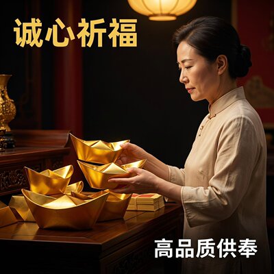 进口折纸锡箔金元宝半成品包邮