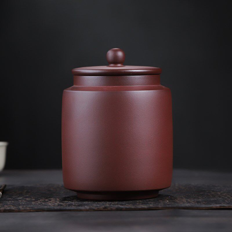 宜兴紫砂茶叶罐家用原矿手工装350g醒茶罐小号陶瓷茶罐普洱散茶罐