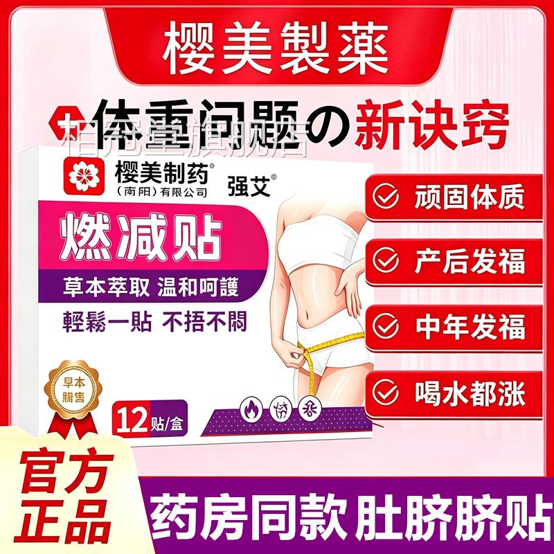 燃减贴艾灸祛湿贴湿气体内湿寒肥大肚子脐除减燃脂正品毒肥瘦气排