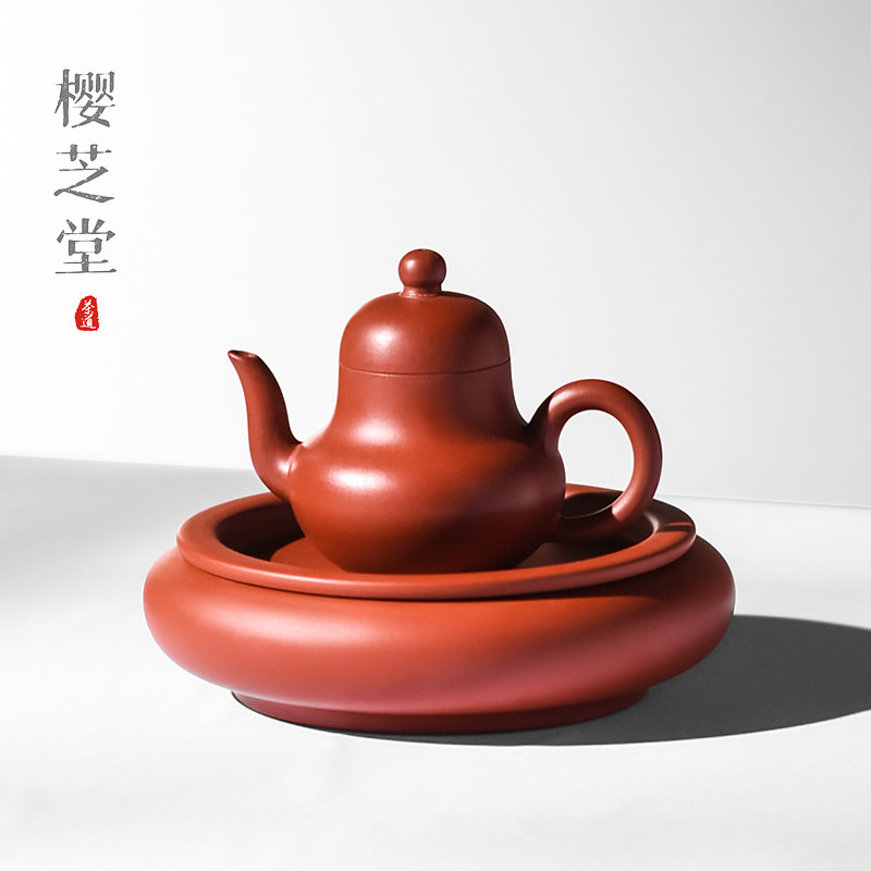 思亭壶带手拉壶承大红袍小品紫砂壶功夫茶具冲茶小容量茶壶茶船