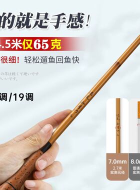 三米三溪流竿超轻超细超硬19调进口碳素鲫竿手竿马口石斑竿3.0米