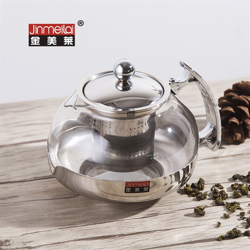 金美莱茶壶太极壶不锈钢耐热泡茶壶花茶壶过滤家用茶壶酒店壶C01