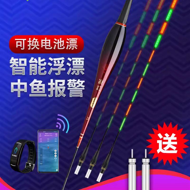 凌汇重力感应智能电子漂咬钩变色鱼漂超亮水无夜光漂醒目鲫浮漂影