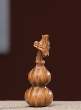 龙头葫芦多子多福紫檀绿檀挂件把玩件手工木雕刻客厅家居随时盘玩