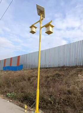 厂家直销新农村太阳能庭院灯3.5米LED小区太阳能庭院灯黄色灯笼款