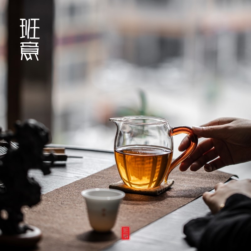 班意 公道杯 公杯分茶器 分茶匀杯茶海400ML纯手工高硼硅耐热玻璃