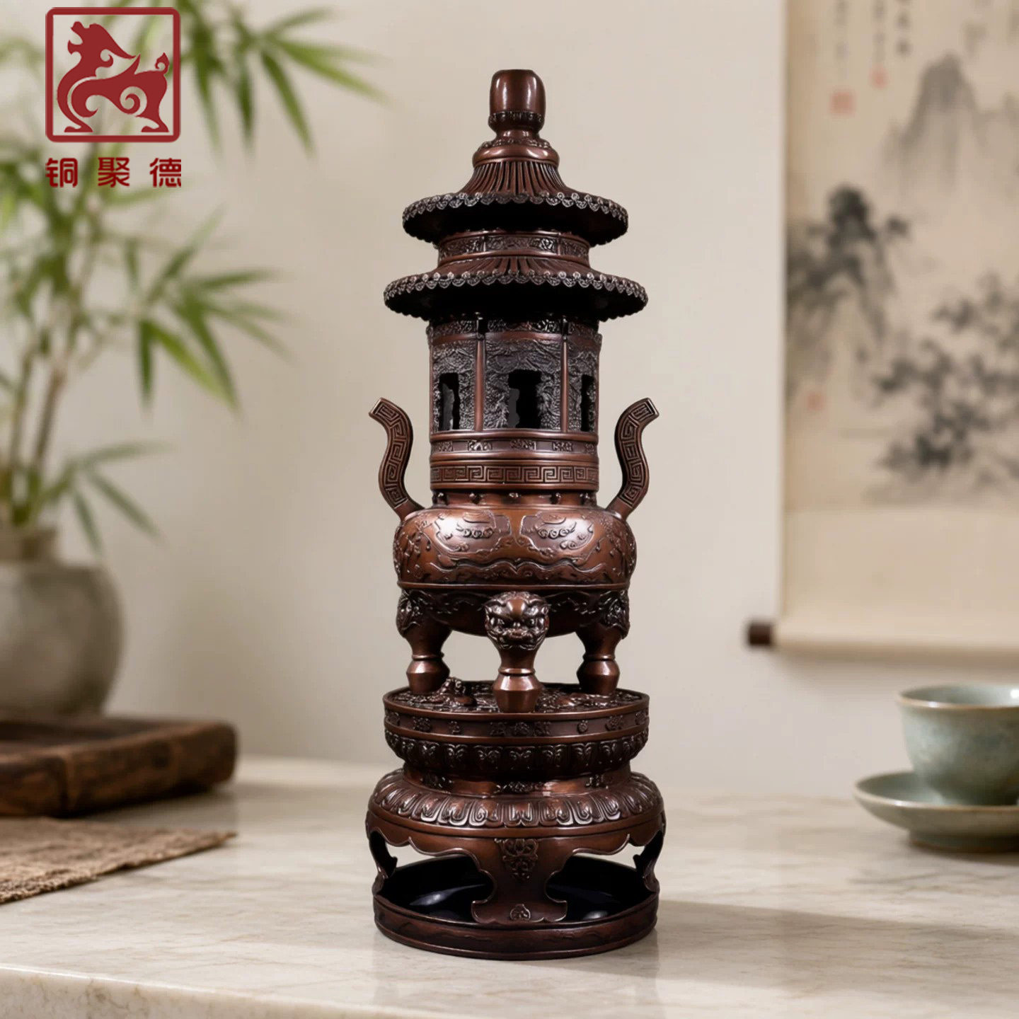 铜聚德纯铜故宫宝鼎香炉