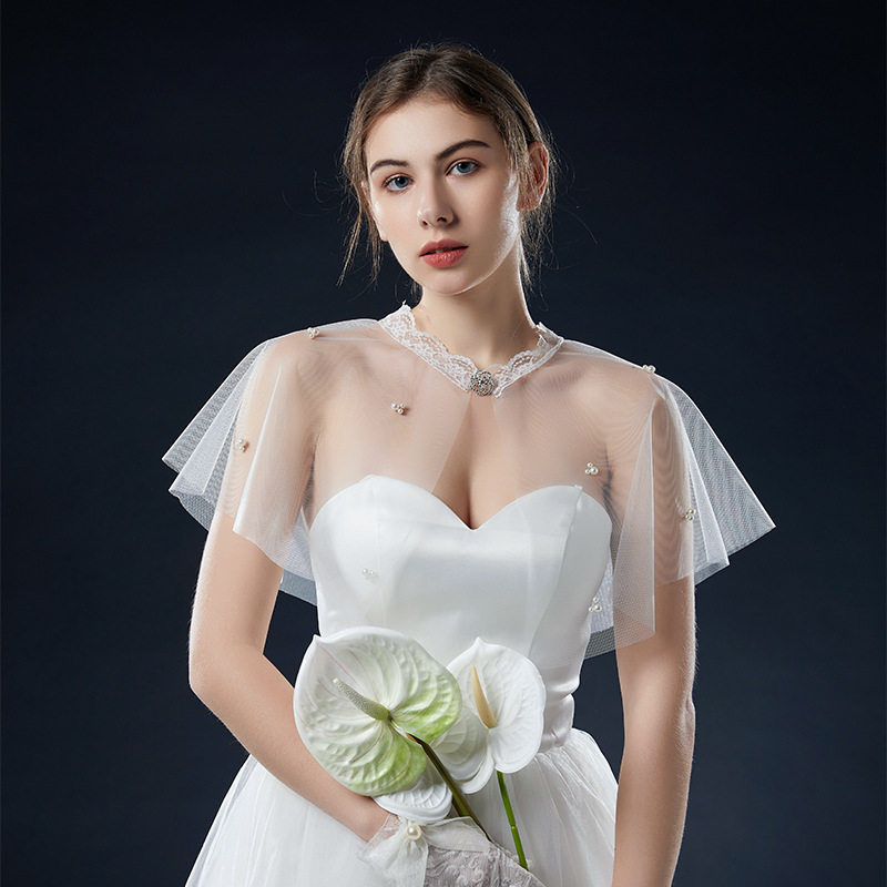女士结婚婚纱披肩披纱新娘开衫