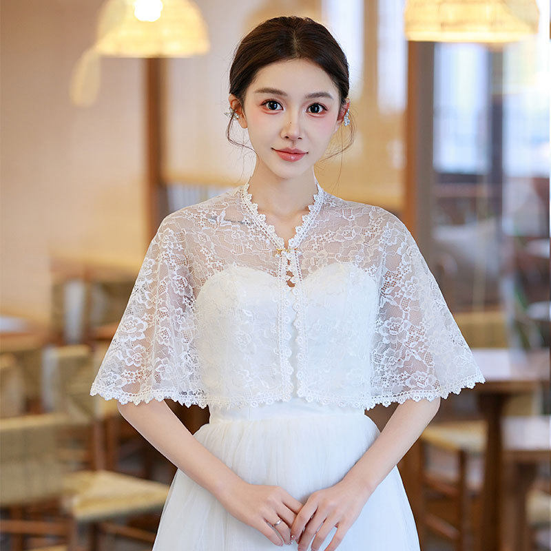 新娘伴娘蕾丝披肩旗袍礼服小外套