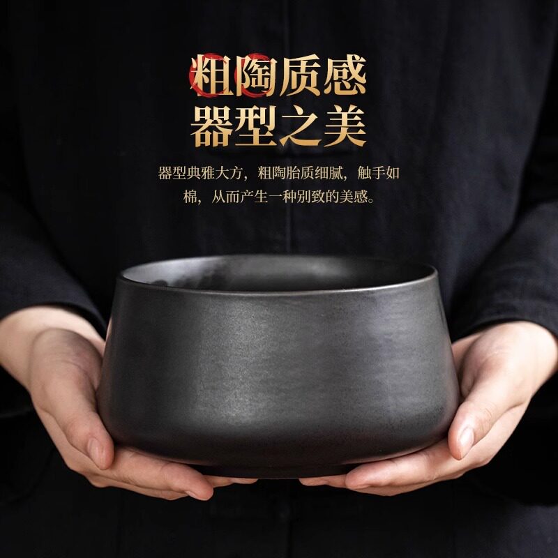 茶洗家用陶瓷茶渣缸茶具配件废水缸水盂大号创意复古茶道建水杯洗