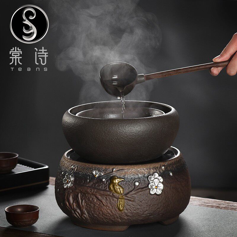 棠诗陶瓷煮茶器电陶炉套装煮茶炉煮茶壶煮茶碗普洱茶具黑茶干泡碗