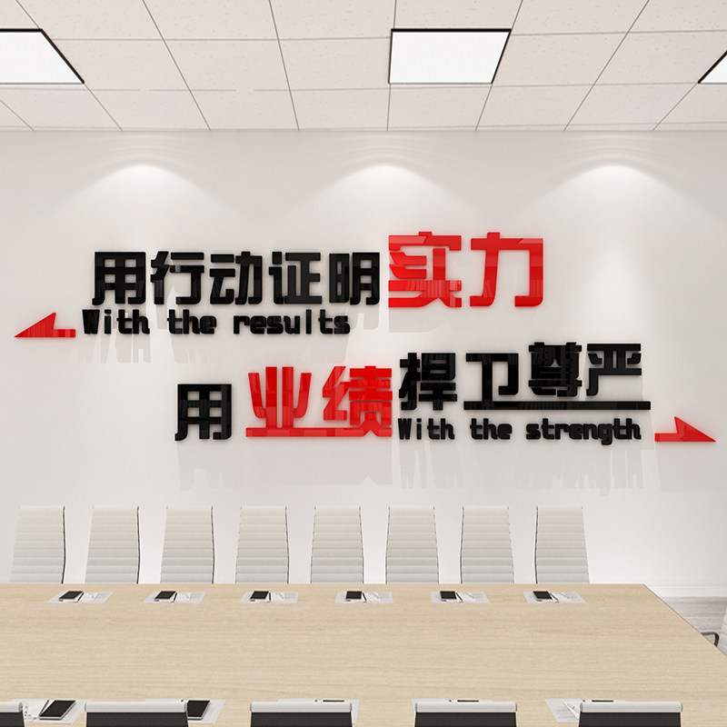 业绩就是尊严房产中介销售门店布置激励志墙贴标语办公室墙面装饰