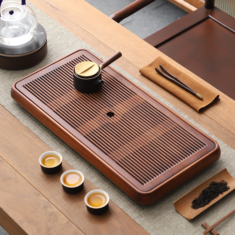 茶盘家用2023新款茶托盘家用小型沥水托盘茶海乾泡茶台排水电木