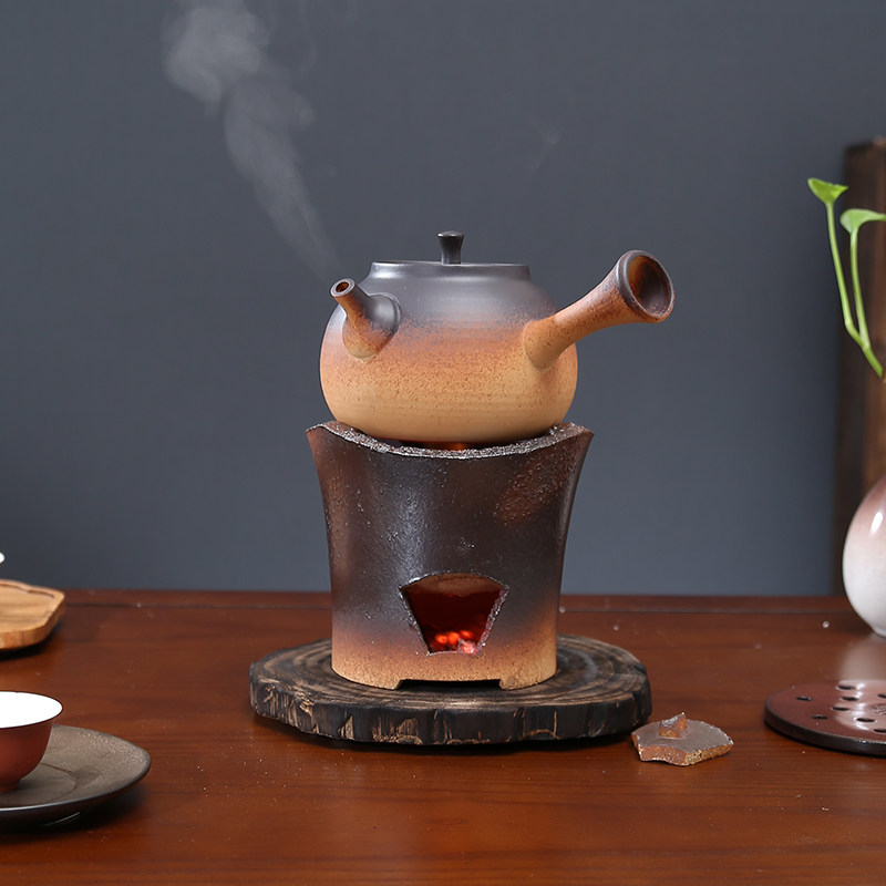 炭炉煮茶潮汕手工窑变小火炉核桃炭木炭功夫茶防裂碳炉家用酒精炉