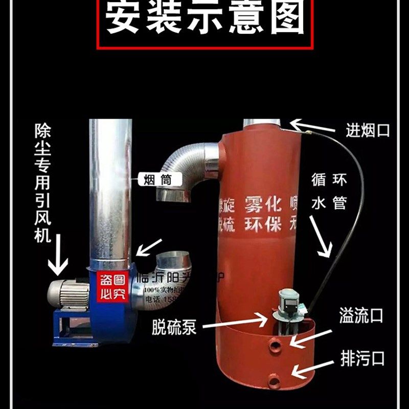锅炉除尘器螺旋一体脱硫喷雾烟粉设备尘除灰尘雾化喷淋水膜除尘器