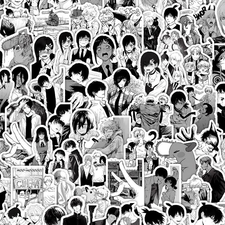 电锯人贴纸二次元手账标签贴画