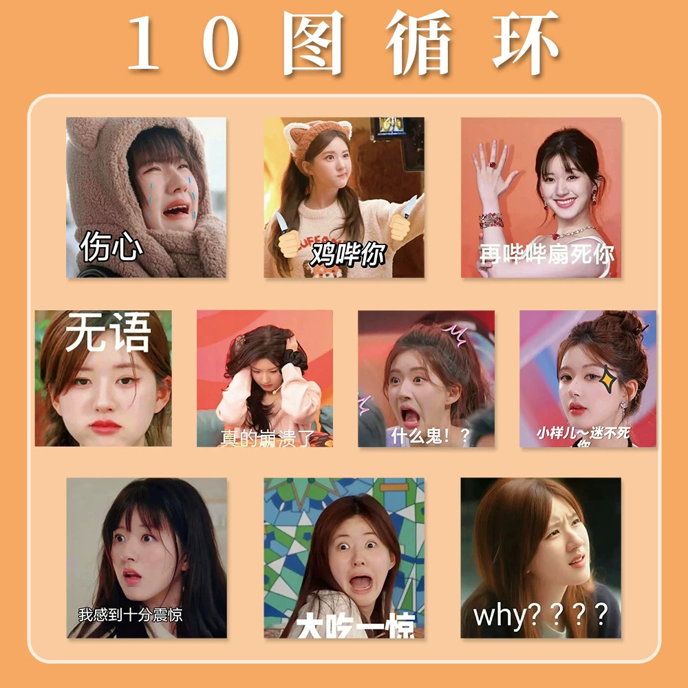 赵露思搞笑表情包贴纸标签贴画