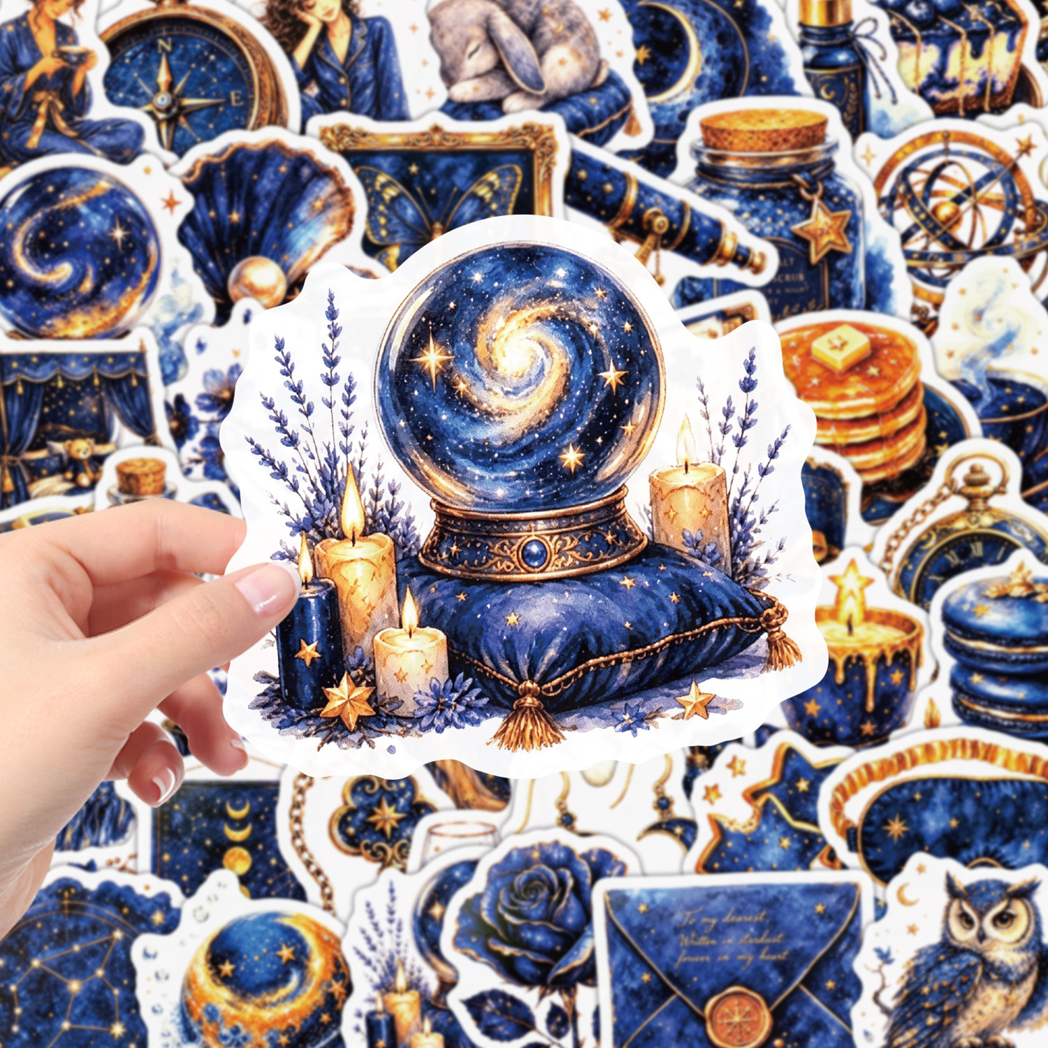 暗金星空水晶球魔法风笔记本贴纸