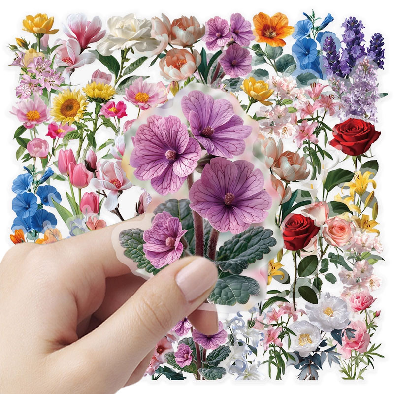 600张PET透明玫瑰防水贴纸