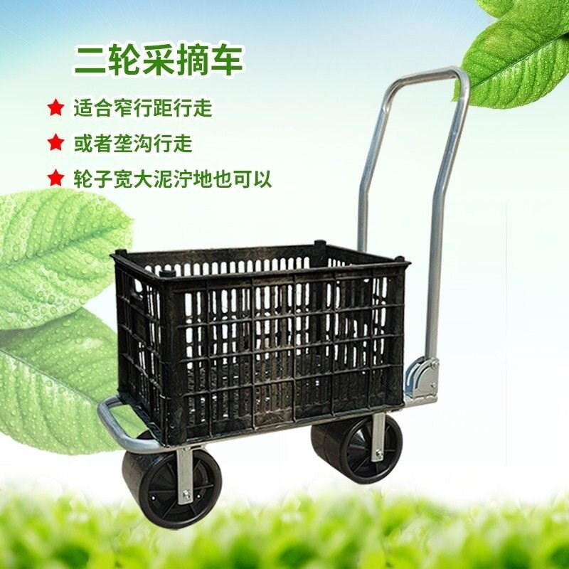 万向轮果园采摘平板车打药推水车推粪果蔬大棚移动桶西红柿采摘车