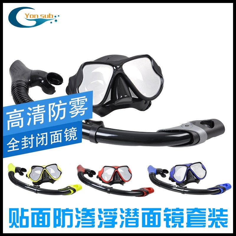 YonSub 潜水镜全干式呼吸管套装 面镜眼镜 浮潜三宝 潜水装备用品
