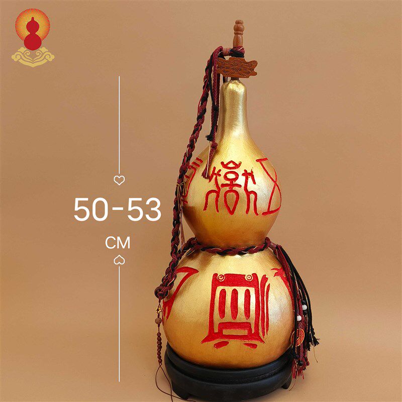 天然葫芦挂件金葫芦摆件特大号开口葫芦纯手工雕刻客厅玄关工艺品