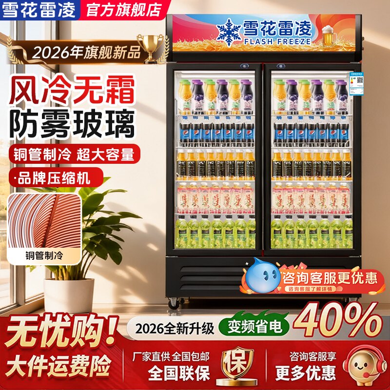 超市商用雪花冷藏柜饮料柜