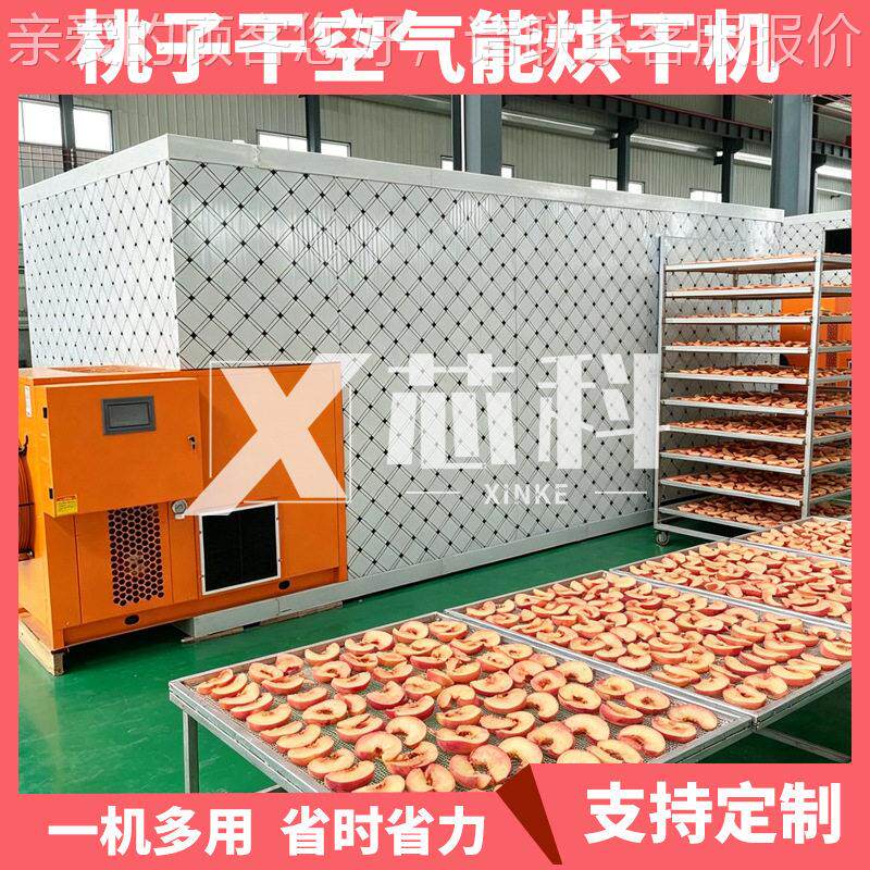 黄桃烘干机桃子清洗去核切瓣空气能电加热烘干生产线黄桃干烘干房