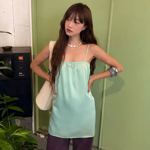 韩国品牌 overdue flair 蕾丝 吊带连衣裙