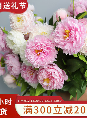 高品质仿真花牡丹花芍药花绢花假干燥花束客厅电视柜室内装饰餐桌