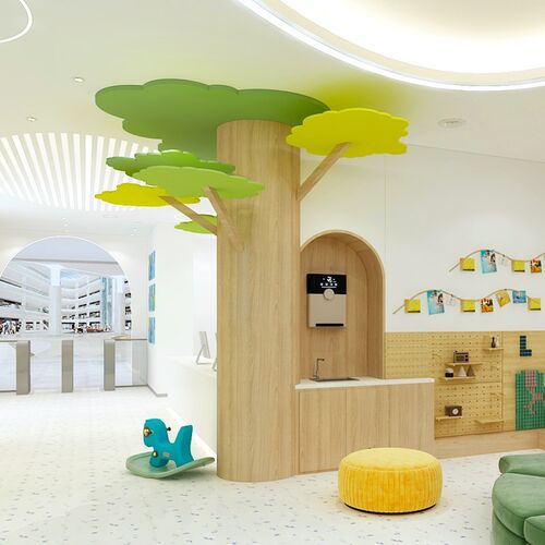 幼儿园环创大树造型落地摆件绘本馆图书馆大厅包柱子树形展示架
