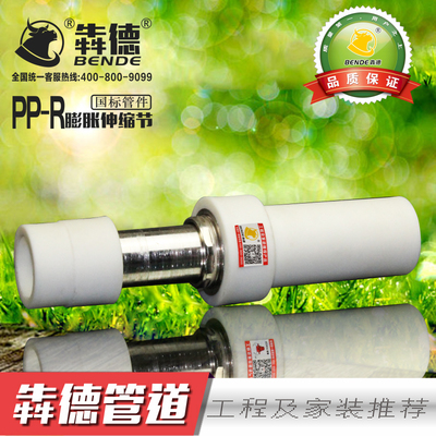 ppr膨胀节20热水管道补偿器25伸缩器32套筒伸缩节40 50 63 75