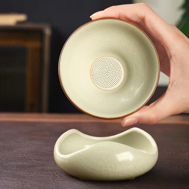 茶漏茶滤高档滤网超细托底架支架底座器斗陶瓷开片汝窑茶具配件图片