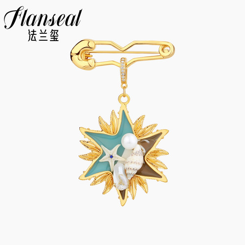 Flanseal高级感轻奢品牌大衣胸针
