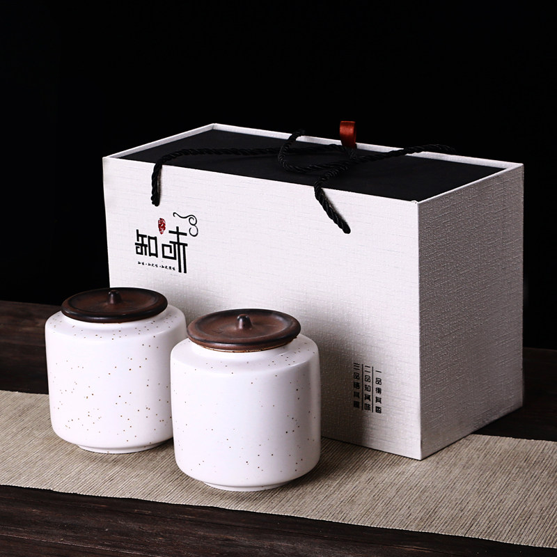 茶叶礼盒装空盒陶瓷茶叶罐红茶绿茶大红袍包装盒通用密封罐半斤装