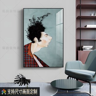 抽象艺术走廊过道挂画民宿酒店油画布软装壁画现代侘寂风装饰画竖