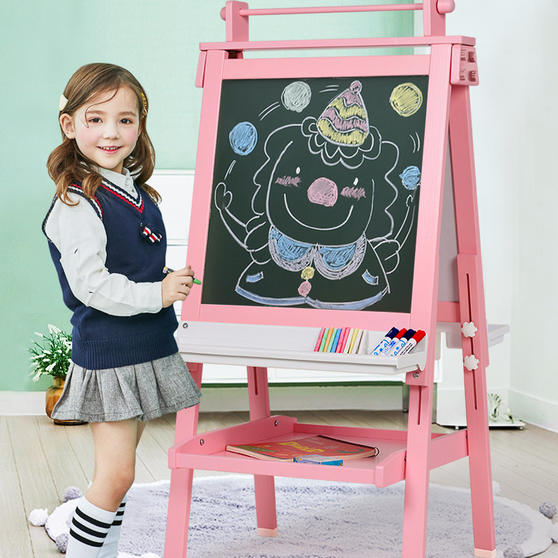 七巧板儿童宝宝彩色学写字可擦黑板支架式小学生家用磁性画板画架