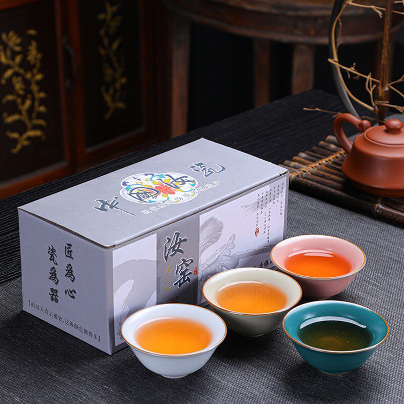 冰裂釉汝窑茶杯可养主人杯单杯开片裂纹杯陶瓷品茗杯功夫茶具茶碗